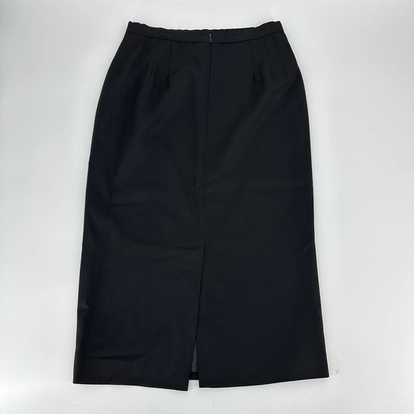 Vintage Pendleton skirt women's size 12 black midi fully lined zipper back wool - Picture 2 of 7